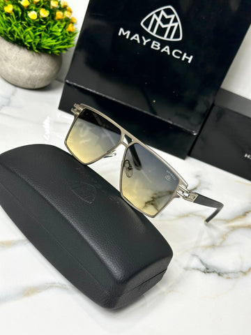 MYCH BLACK YELLOW SILVER FRAME SQUARE SUNGLASSES FOR MEN & WOMEN