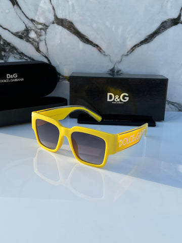 DNG BLACK YELLOW FRAME SQUARE SUNGLASSES FOR MEN & WOMEN