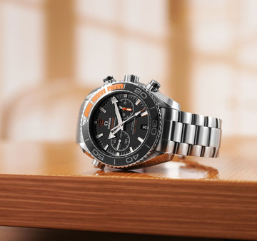 OMGA SEAMASTER BLACK SILVER STEEL WATCH