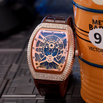 FRNK MLR [DIAMOND EDITION] ROSE GOLD BROWN LEATHER WATCH