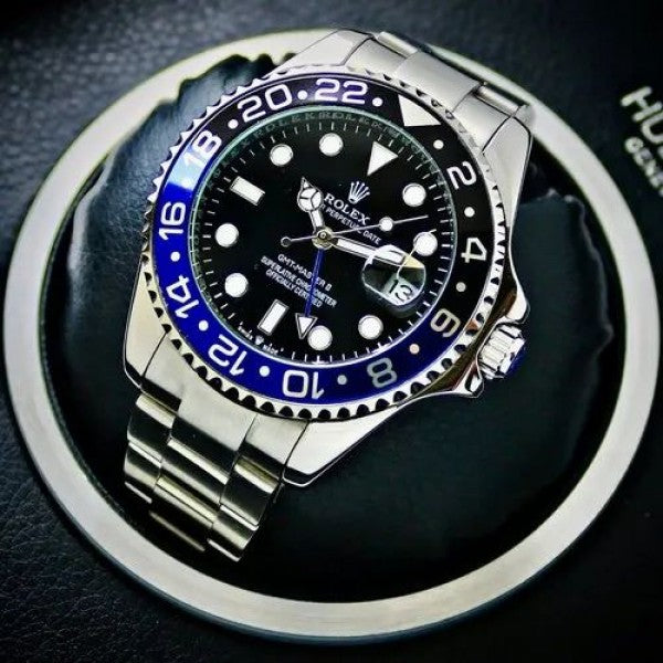 RLX [GMT BATMAN] BLACK BLUE SILVER STEEL WATCH