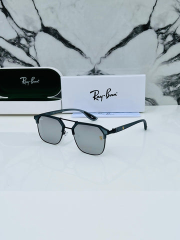 RB [FERRARI] GREY BLACK FRAME WAYFARE SUNGLASSES FOR MEN & WOMEN