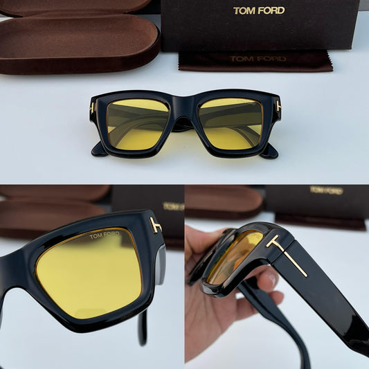 TM FRD [4184] YELLOW BLACK FRAME SQUARE SUNGLASSES FOR MEN