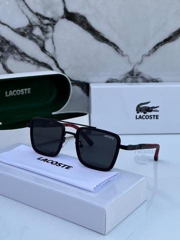 LACST BLACK RED FRAME SQAURE SUNGLASSES FOR MEN & WOMEN