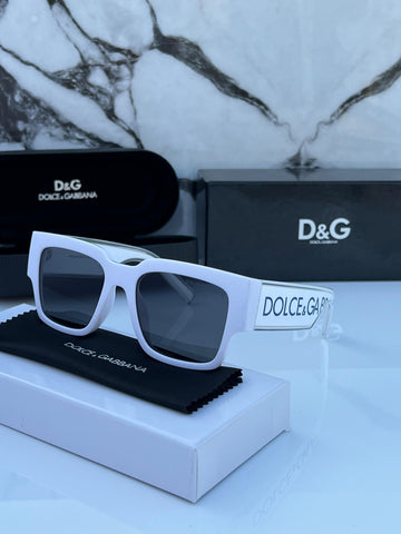 DNG [6184] BLACK WHITE FRAME SQUARE SUNGLASSES FOR MEN & WOMEN