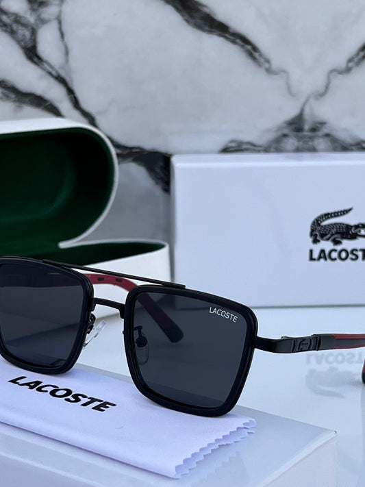 LACST BLACK RED FRAME SQAURE SUNGLASSES FOR MEN & WOMEN