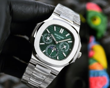 PTK PHLP [NAUTILUS CALENDAR] DARK GREEN SILVER STEEL WATCH