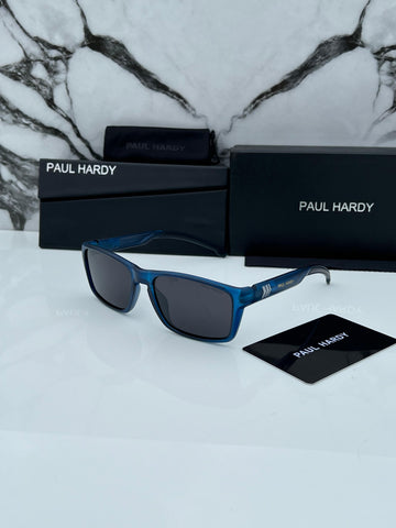 PL HRDY BLACK BLUE FRAME RECTANGLE SUNGLASSES FOR MEN