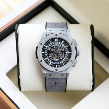 HBLOT BIG BANG CALENDER GREY BLACK LEATHER WATCH