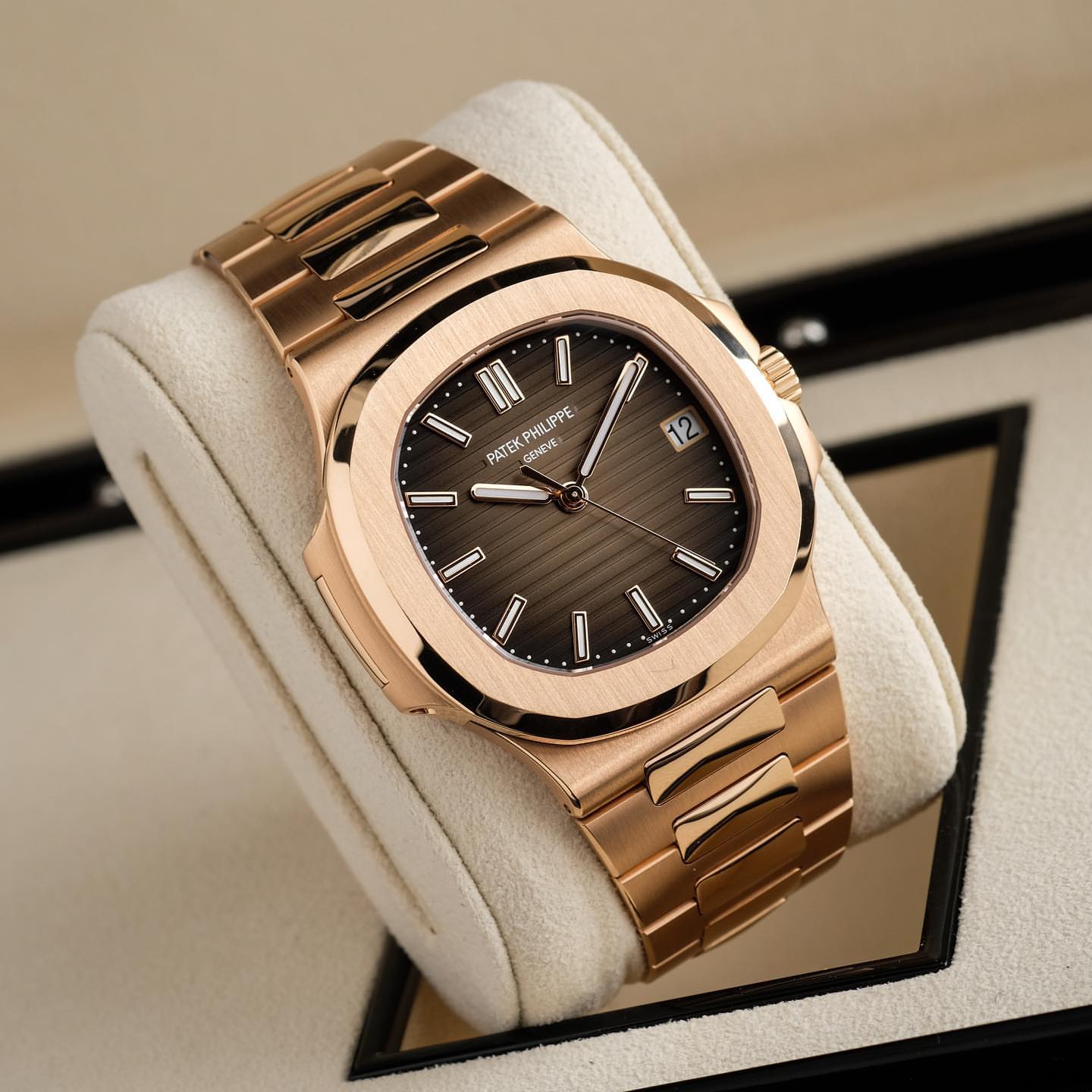 PTK PHLP BROWN ROSE GOLD METAL WATCH