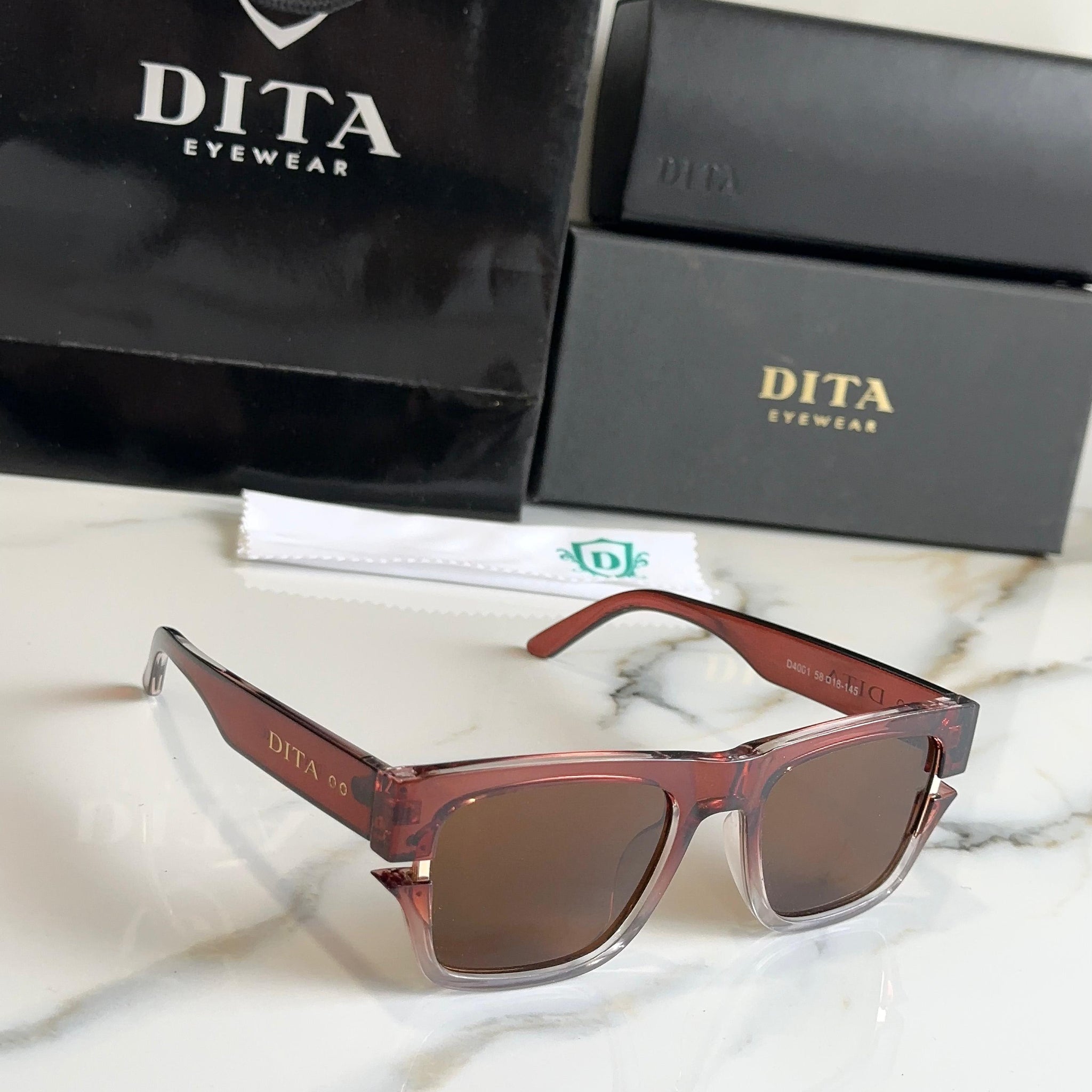 DTA BROWN FRAME RECTANGLE SUNGLASSES FOR MEN & WOMEN