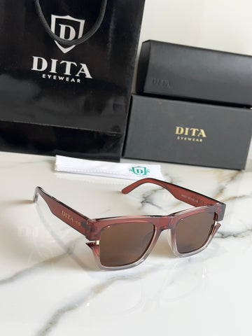 DTA BROWN FRAME RECTANGLE SUNGLASSES FOR MEN & WOMEN