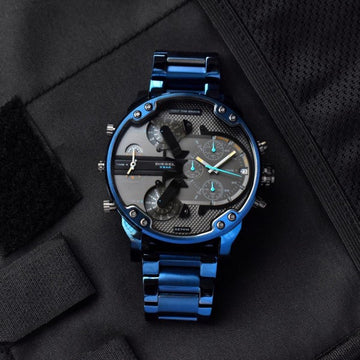 DSL 3 BAR [BIG DADY] BLACK GREY MID BLUE METAL WATCH