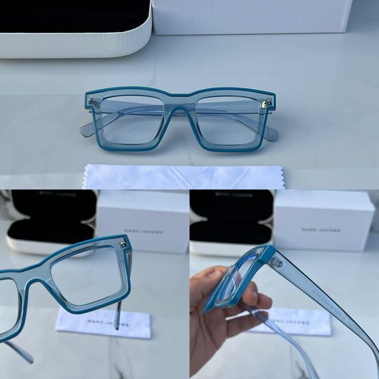 MJ [5202] BLUE FRAME SQUARE SHAPE SUNGLASSES FOR MEN & WOMEN