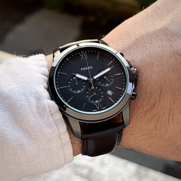 FOSL [NEUTRA] BLACK LEATHER WATCH