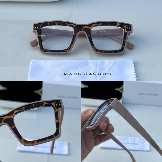 MJ [5202] TIGER PRINT PEACH FRAME SQUARE SHAPE SUNGLASSES FOR MEN & WOMEN