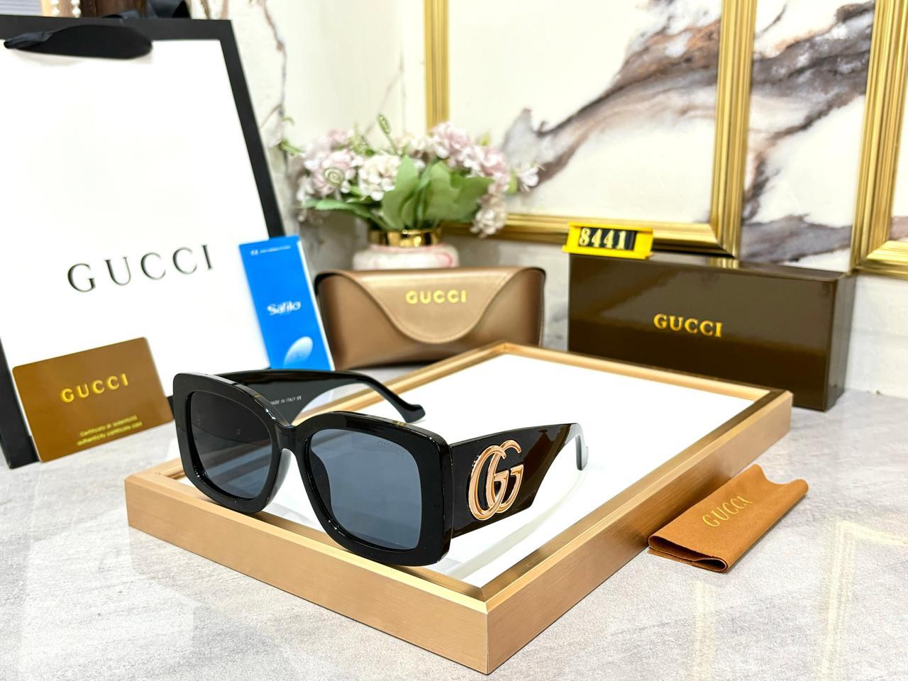 GC BLACK GOLDEN FRAME SQUARE SUNGLASSES FOR MEN & WOMEN