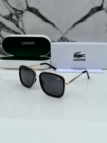 LACST BLACK GOLD FRAME RECTANGLE SUNGLASSES FOR MEN & WOMEN