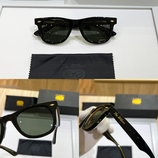 THE WLSN [6802] BLACK FRAME ROUND SUNGLASSES FOR MEN & WOMEN