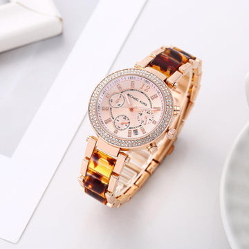 MLKS ROSE GOLD STEEL CERAMIC WATCH FOR HER