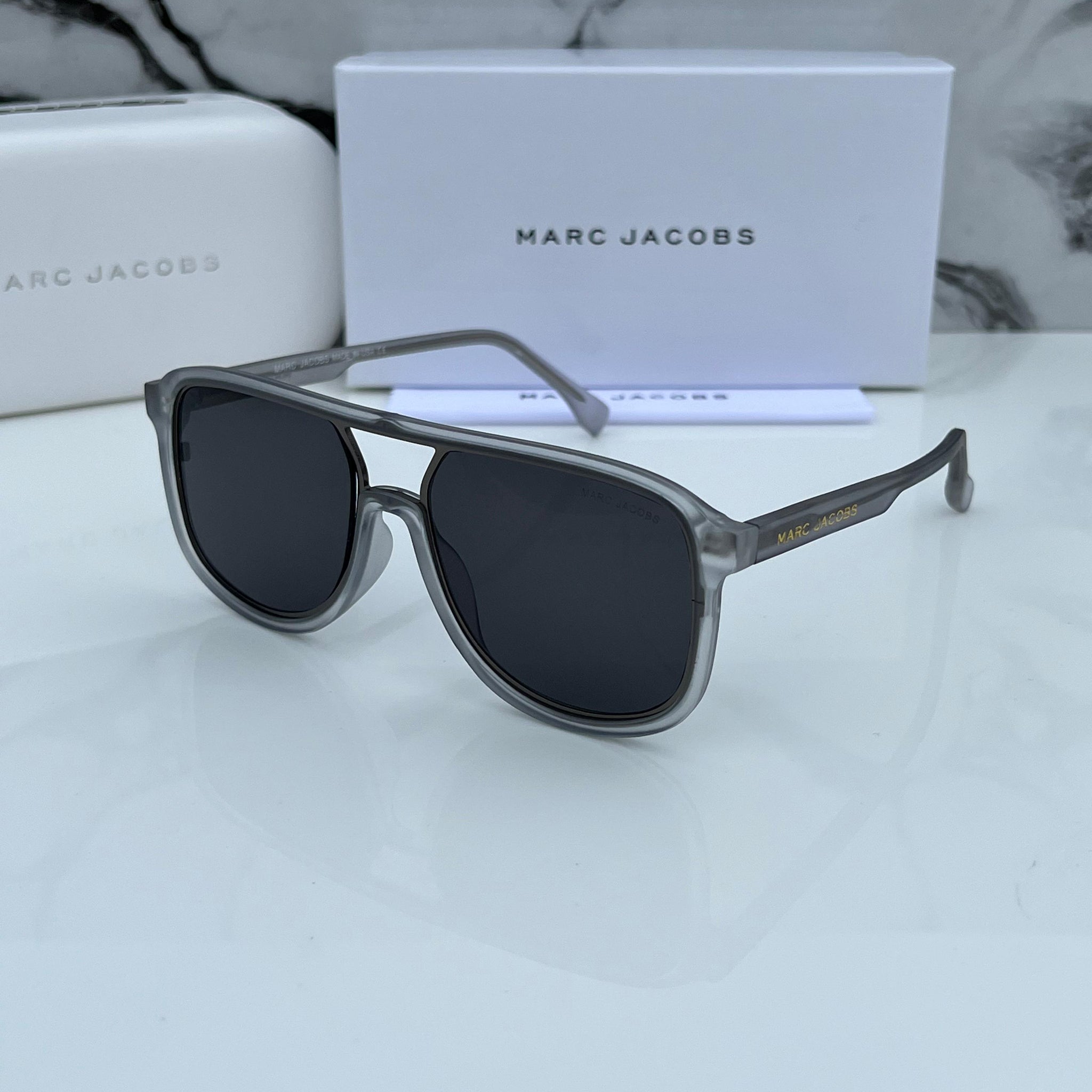 MJ [1010] BLACK GREY FRAME ROUND SHAPE SUNGLASSES FOR MEN & WOMEN