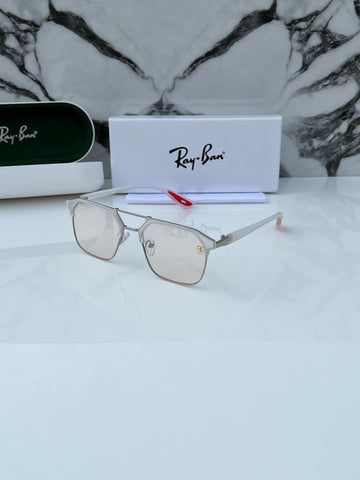 RB [FERRARI] WHITE LIGHT BROWN FRAME WAYFARE SUNGLASSES FOR MEN & WOMEN