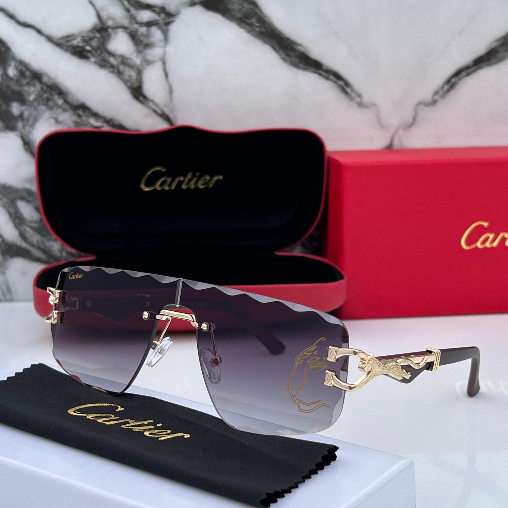 CRTIER [7302] BLACK GOLDEN FRAME SUNGLASSES FOR MEN