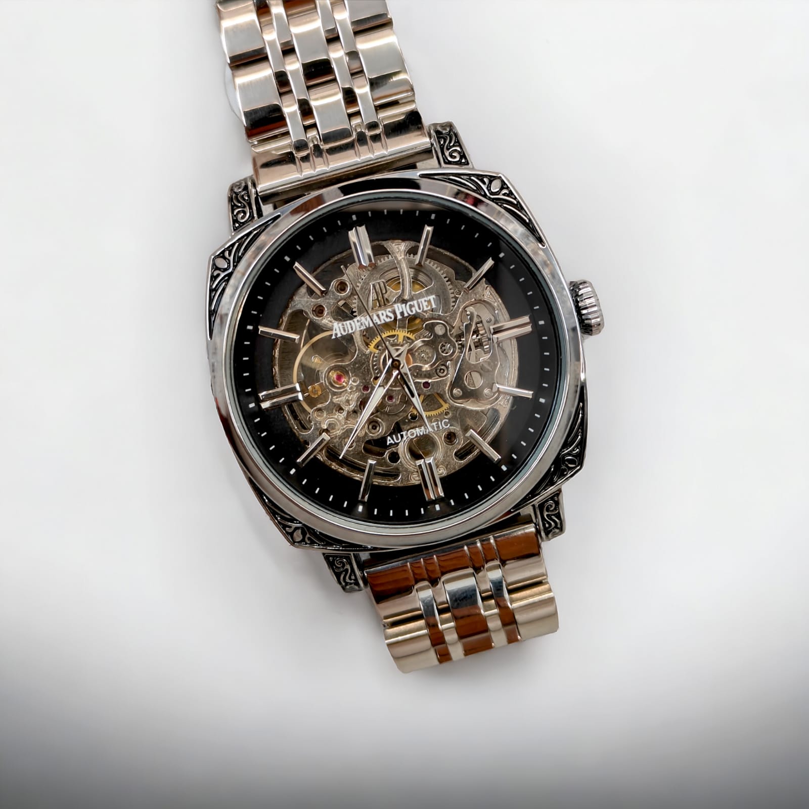 AP SKELETON [AUTOMATIC] BLACK SILVER METAL WATCH