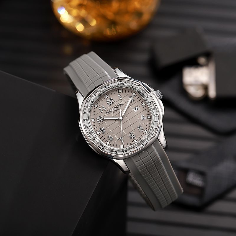 PTK PHLP [DIAMOND] SILVER GREY RUBBER WATCH