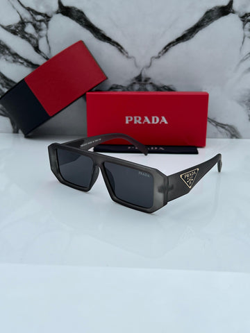 PRD GREY BLACK FRAME RECTANGLE SUNGLASSES FOR MEN & WOMEN