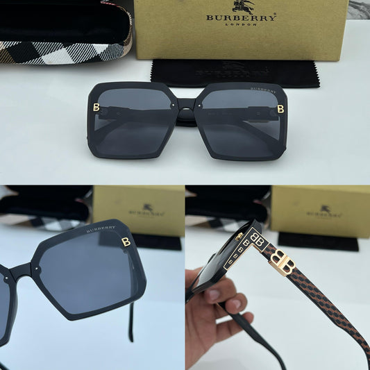 BRBRY [8639] BLACK BROWN FRAME SQAURE SUNGLASSES FOR WOMEN