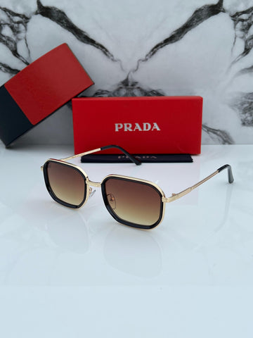 PRD BROWN BLACK GOLDEN FRAME WAYFARER SUNGLASSES FOR MEN & WOMEN