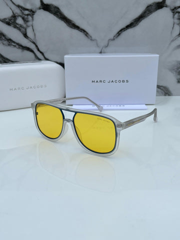 MJ [1010] YELLOW BLACK WHITE FRAME ROUND SHAPE SUNGLASSES FOR MEN & WOMEN