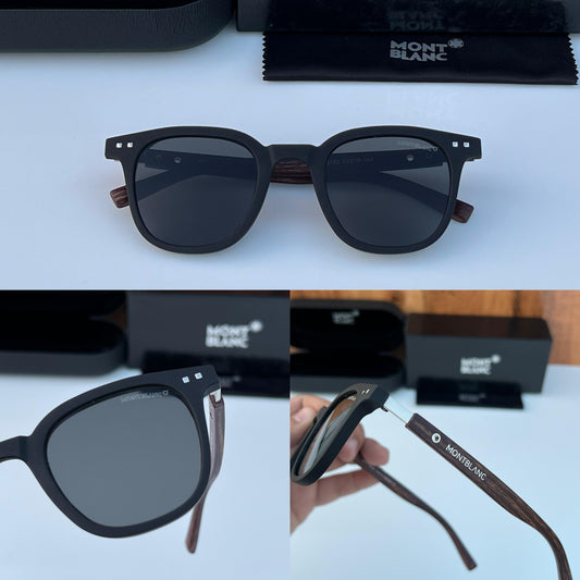 MT BC [5142] MATT BLACK BROWN FRAME ROUND SUNGLASSES FOR MEN & WOMEN