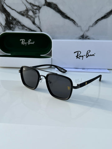 RB [FERRARI] BLACK FRAME WAYFARER SUNGLASSES FOR MEN & WOMEN