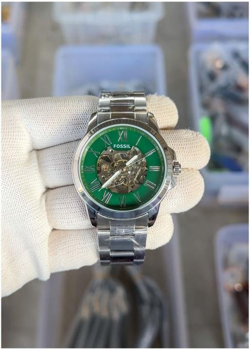 Fossi_l Flynn Automatic Silver-Green