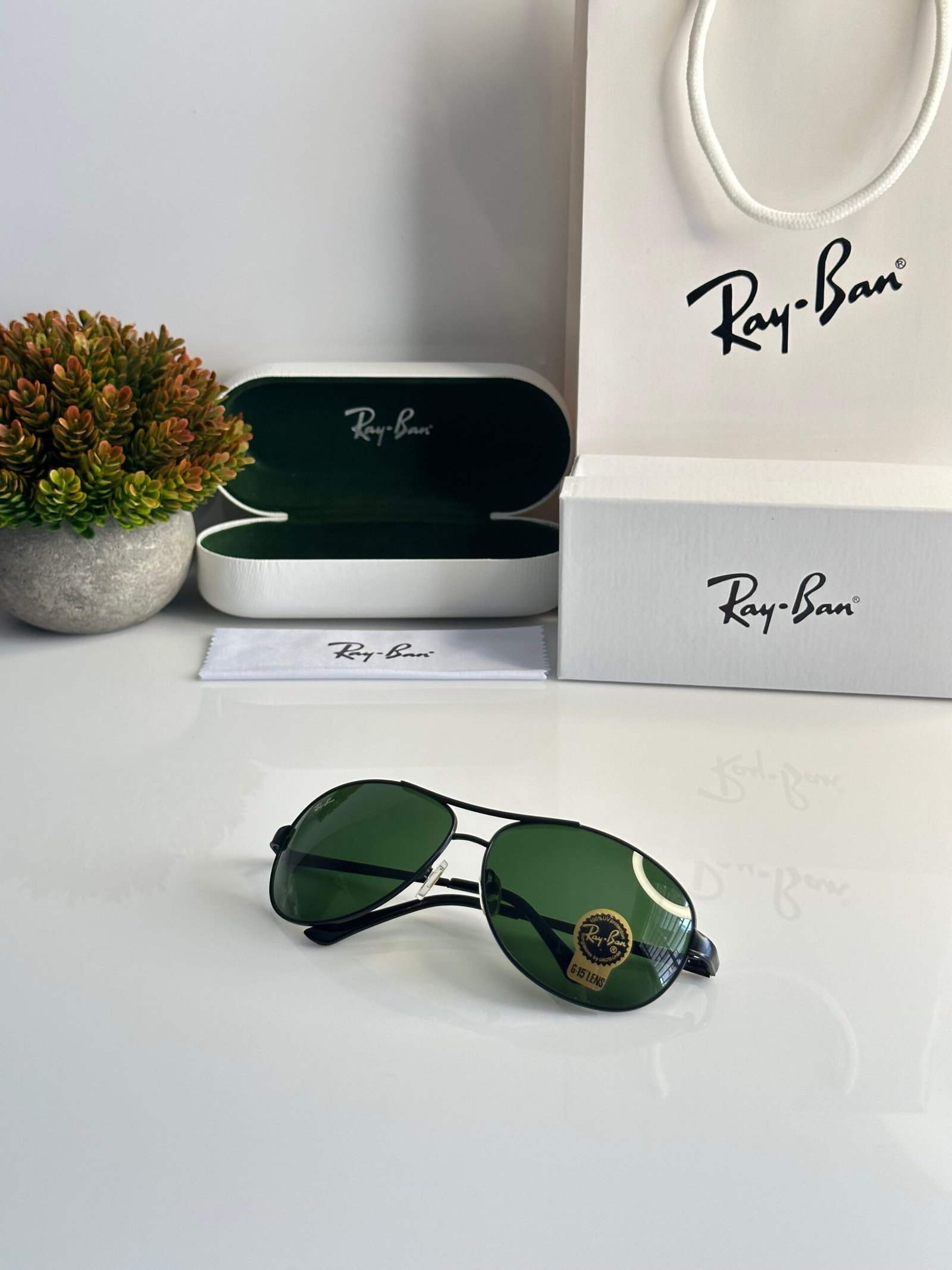 Rayban 3342 Black Green (GLASS) - Image 3