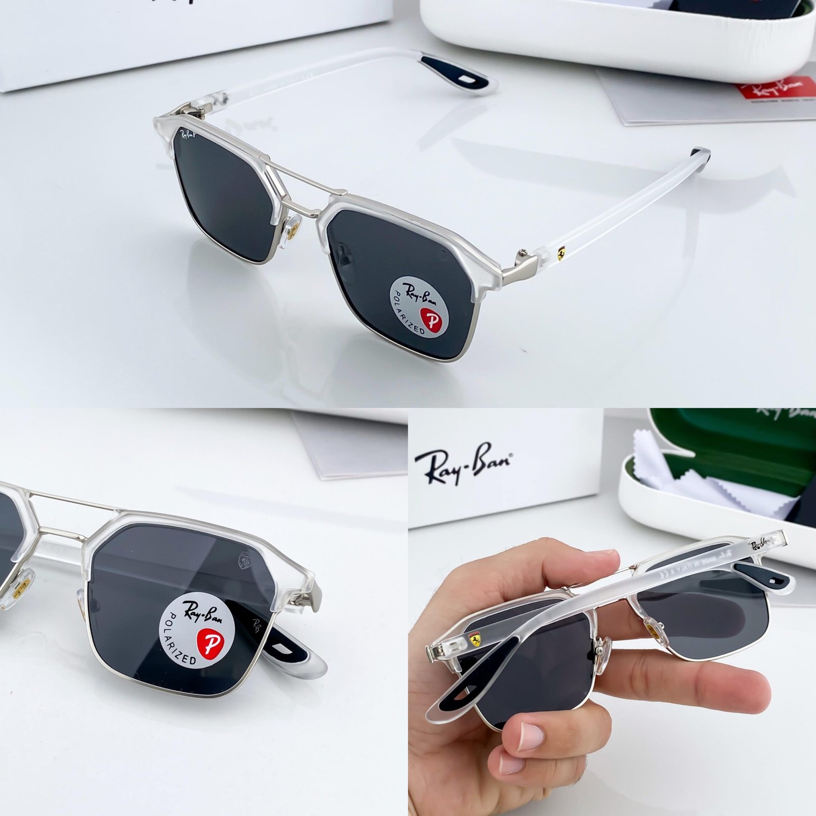 RAYBAN04 WHITE BLACK - Image 2