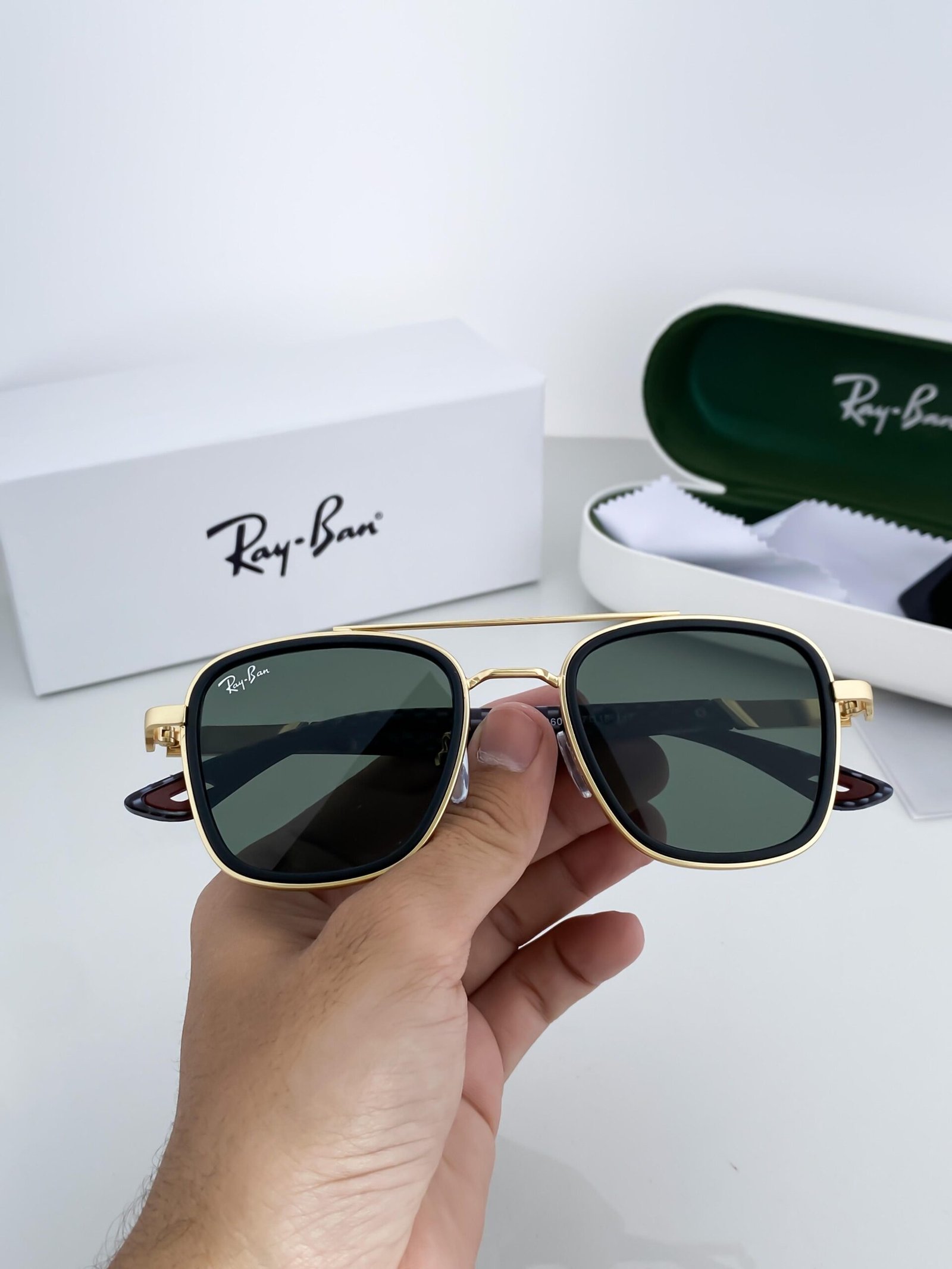 RAYBAN GOLD GREEN 3607 - Image 4