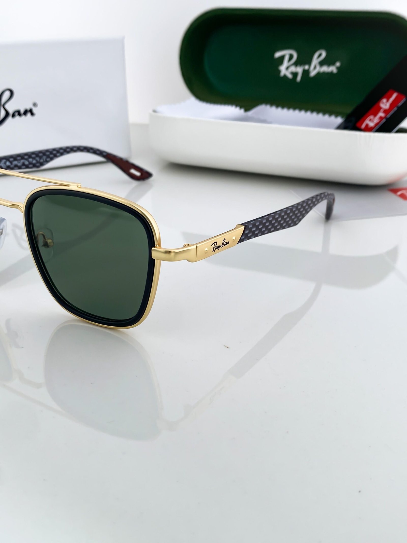 RAYBAN GOLD GREEN 3607 - Image 2