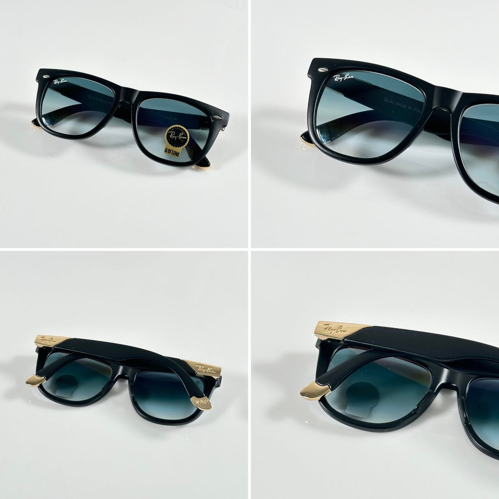 Rayban 2140 Gold Black Blue (GLASS) - Image 2