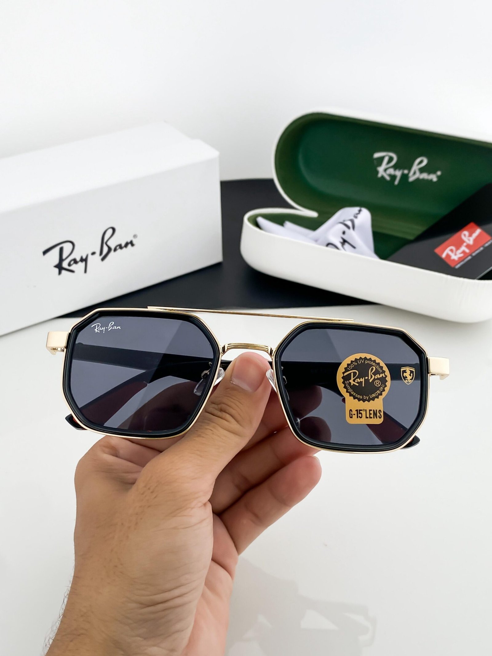 RAYBAN09 GOLD BLACK - Image 5
