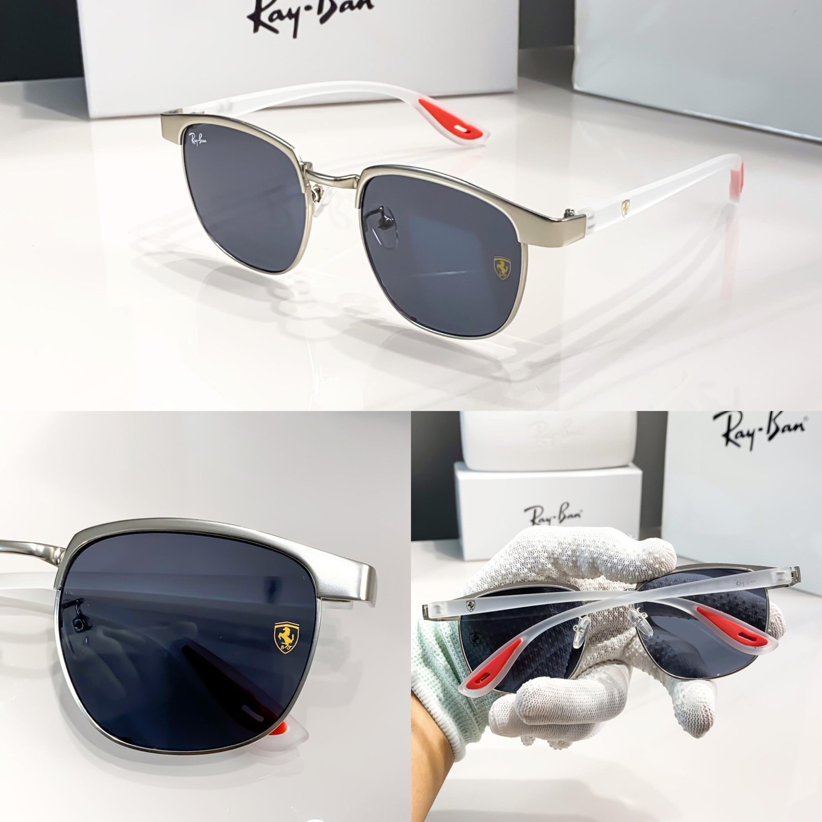 Rayban03 white black - Image 3