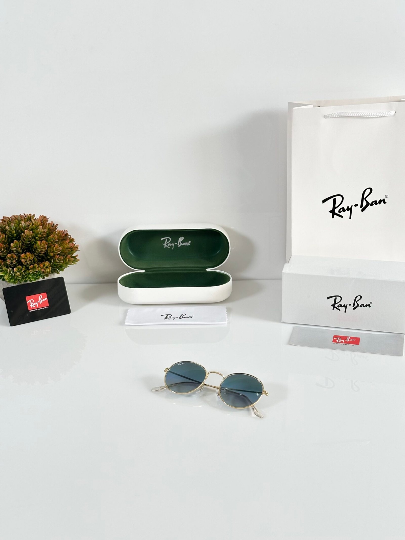 Rayban 3447 Gold Blue (GLASS) - Image 4